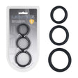 LEVELZ Wide O Silicone Cock Ring Set Of Three S,M,L Black - COCK RINGS
