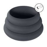 LEVELZ Wide O Silicone Cock Ring Set Of Three S,M,L Black - COCK RINGS