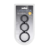 LEVELZ Wide O Silicone Cock Ring Set Of Three S,M,L Black - COCK RINGS