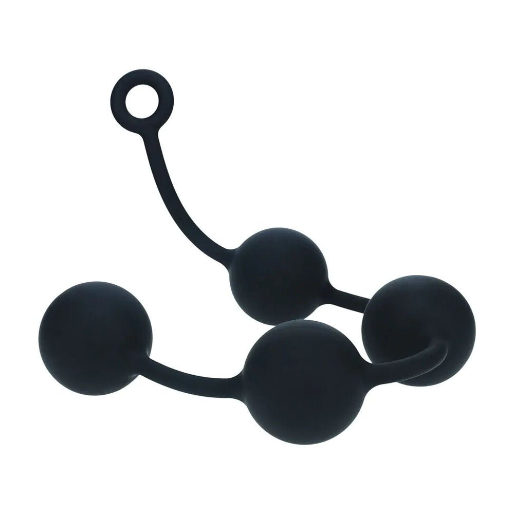 Levelz XXL Round Anal Balls 60mm Black 52.5 Cm Anal Beads - ANAL TOYS