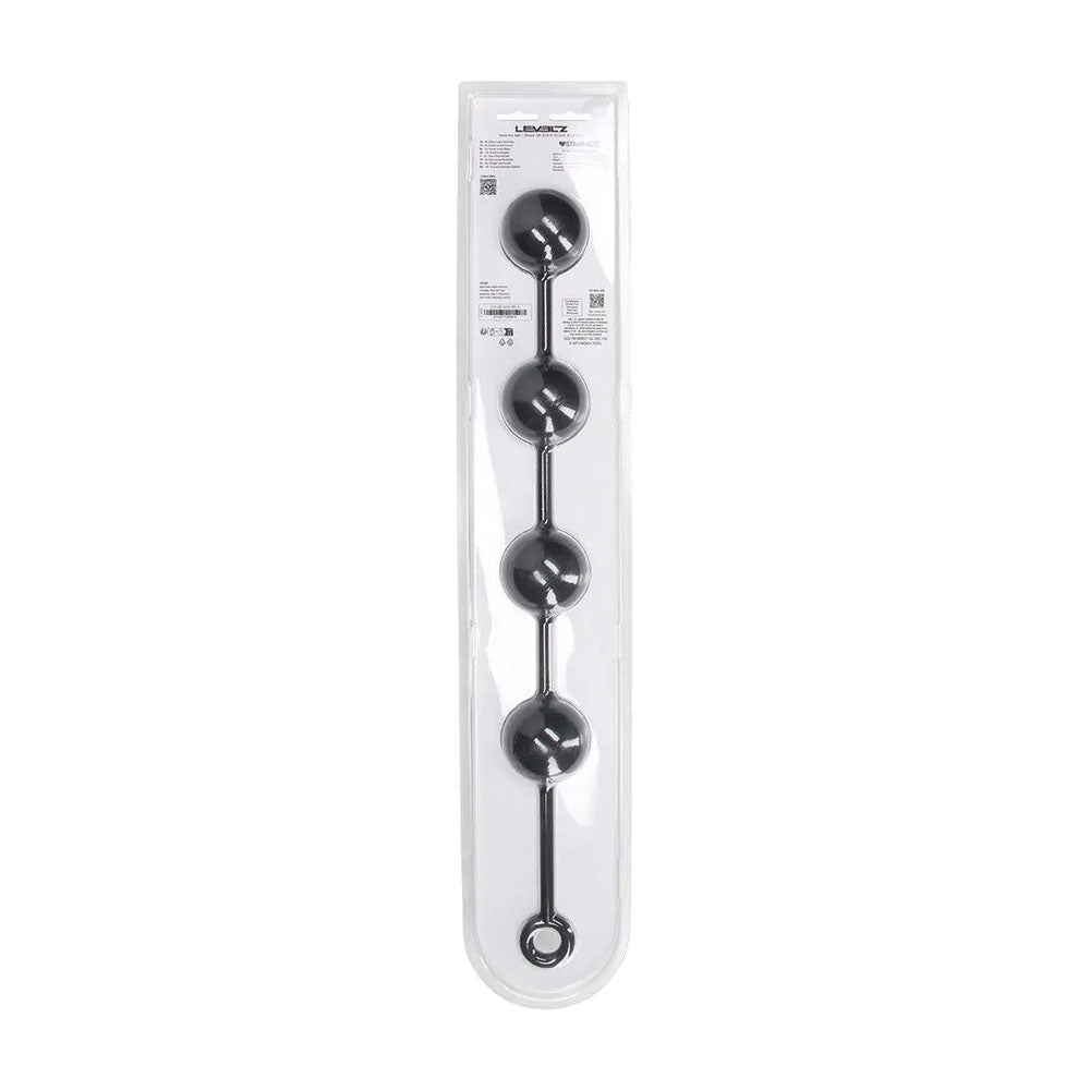 Levelz XXL Round Anal Balls 60mm Black 52.5 Cm Anal Beads - ANAL TOYS