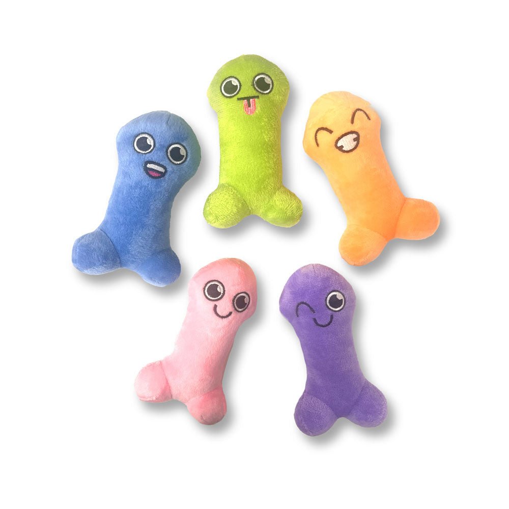 Little Genie Suck A Bag Of Dicks Plushy Pillows – Set of 5 Mini Fuzzy Toys - NOVELTIES