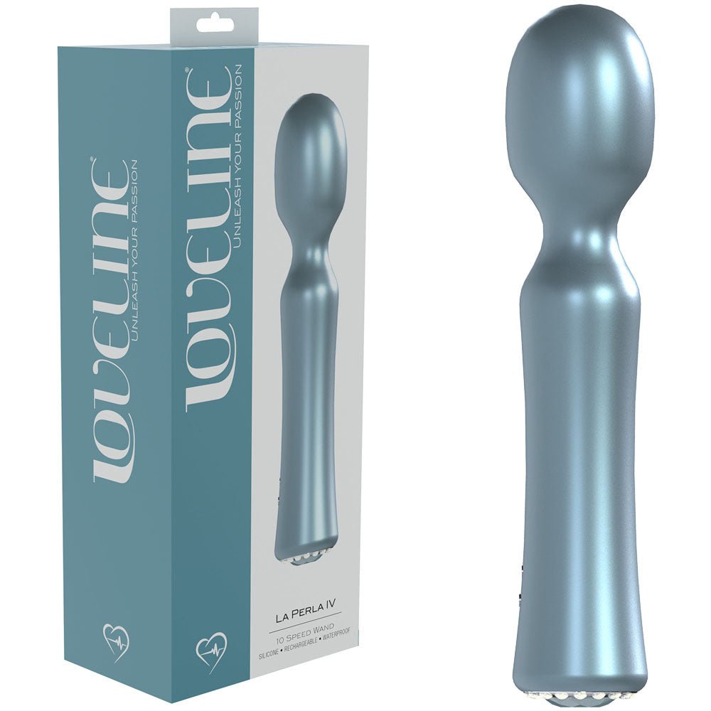 LOVELINE La Perla IV - Pearlescent Blue Massage Wand - VIBRATORS