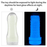 Lovetoy Lumino Play Ribbed Masturbator – Glow in the Dark TPE Stroker - Adult Toys