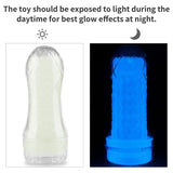 Lovetoy Lumino Play Ribbed Masturbator – Glow in the Dark TPE Stroker - Adult Toys