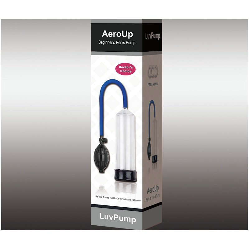 LuvPump AeroUp Penis Pump – 9 Inch Clear Cylinder with Silicone Hose - Adult Toys