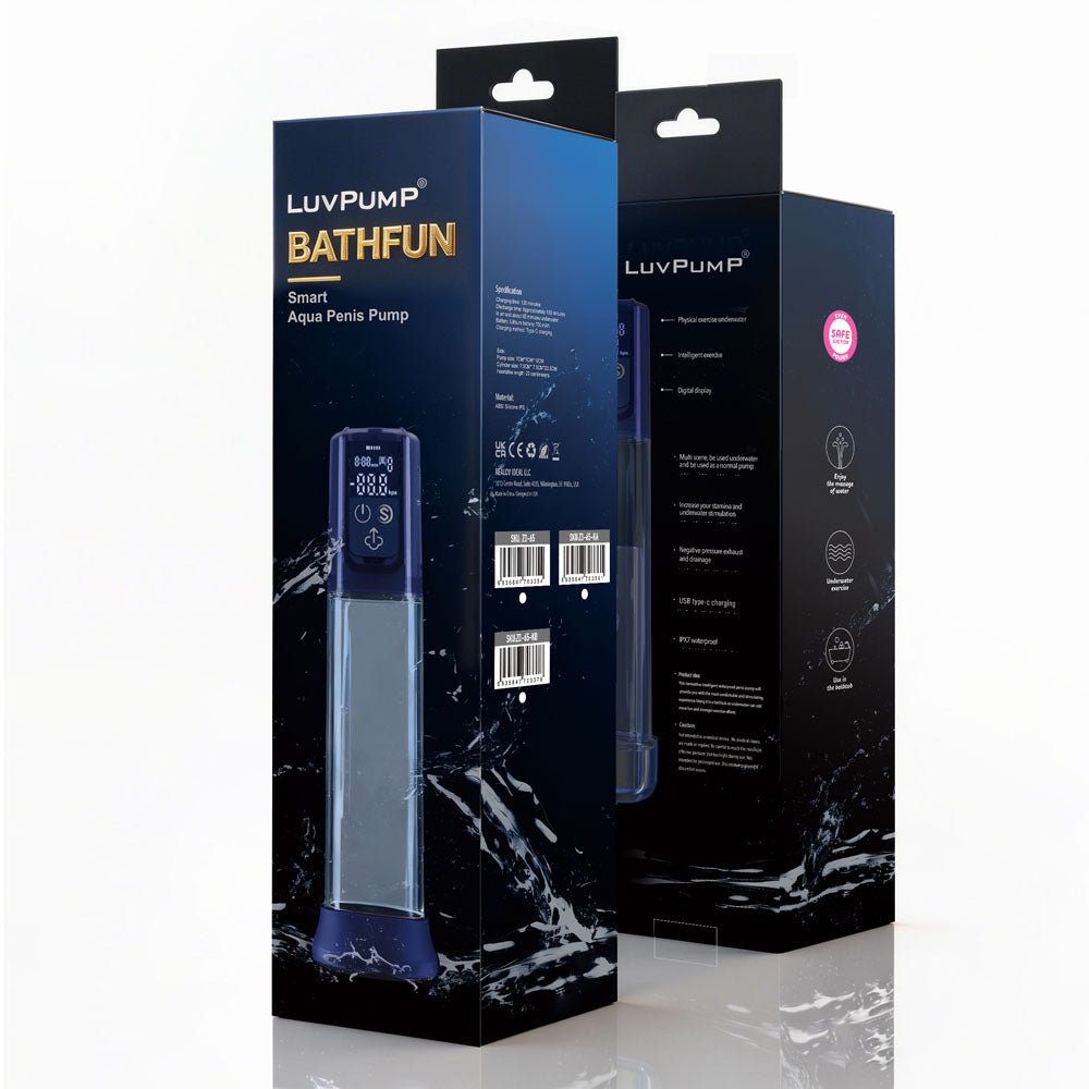 LuvPump Bathfun Smart Aqua Penis Pump Blue Waterproof - PUMPS