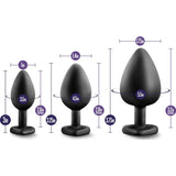 Luxe Bling Plugs Training Kit Black With Rainbow Gems - Adult Toys