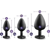 Luxe Bling Plugs Training Kit Black With Rainbow Gems - Adult Toys