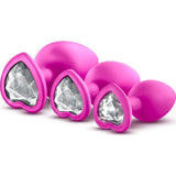 Luxe Bling Plugs Training Kit Pink With White Gems - Adult Toys
