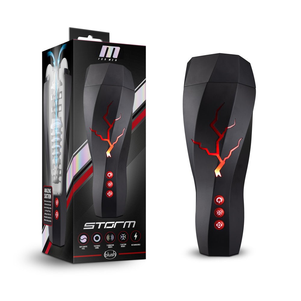 M For Men Storm Auto Stroker – Vibrating Milking Masturbator - MASTURBATORS