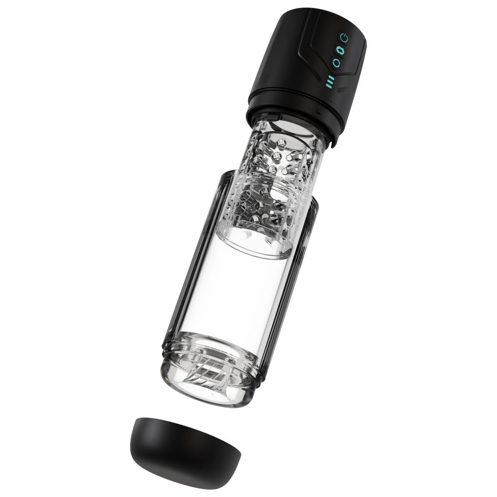 M For Men - Whirlwind Pro - Clear USB Rechargeable Rotating & Sucking Auto Stroker - MASTURBATORS