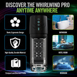 M For Men - Whirlwind Pro - Clear USB Rechargeable Rotating & Sucking Auto Stroker - MASTURBATORS