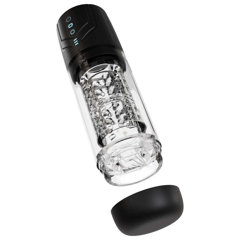 M For Men - Whirlwind Pro - Clear USB Rechargeable Rotating & Sucking Auto Stroker - MASTURBATORS