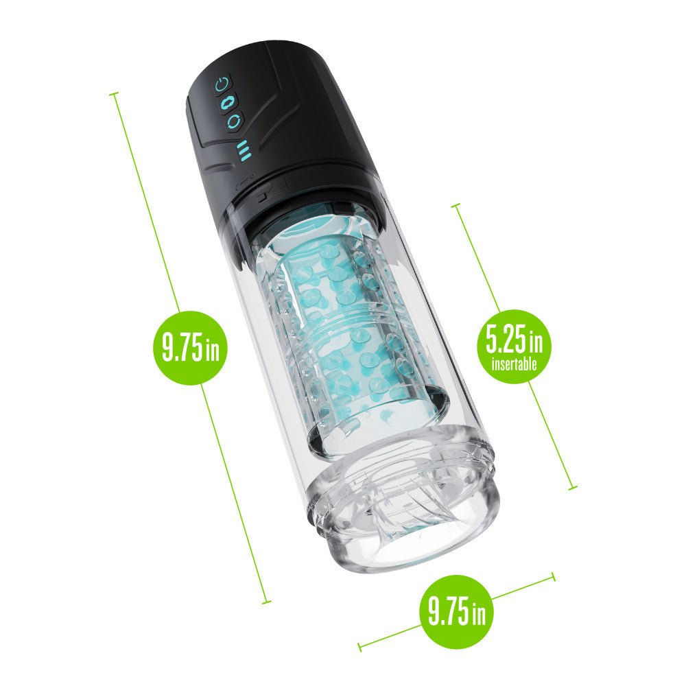 M For Men - Whirlwind Pro - Clear USB Rechargeable Rotating & Sucking Auto Stroker - MASTURBATORS