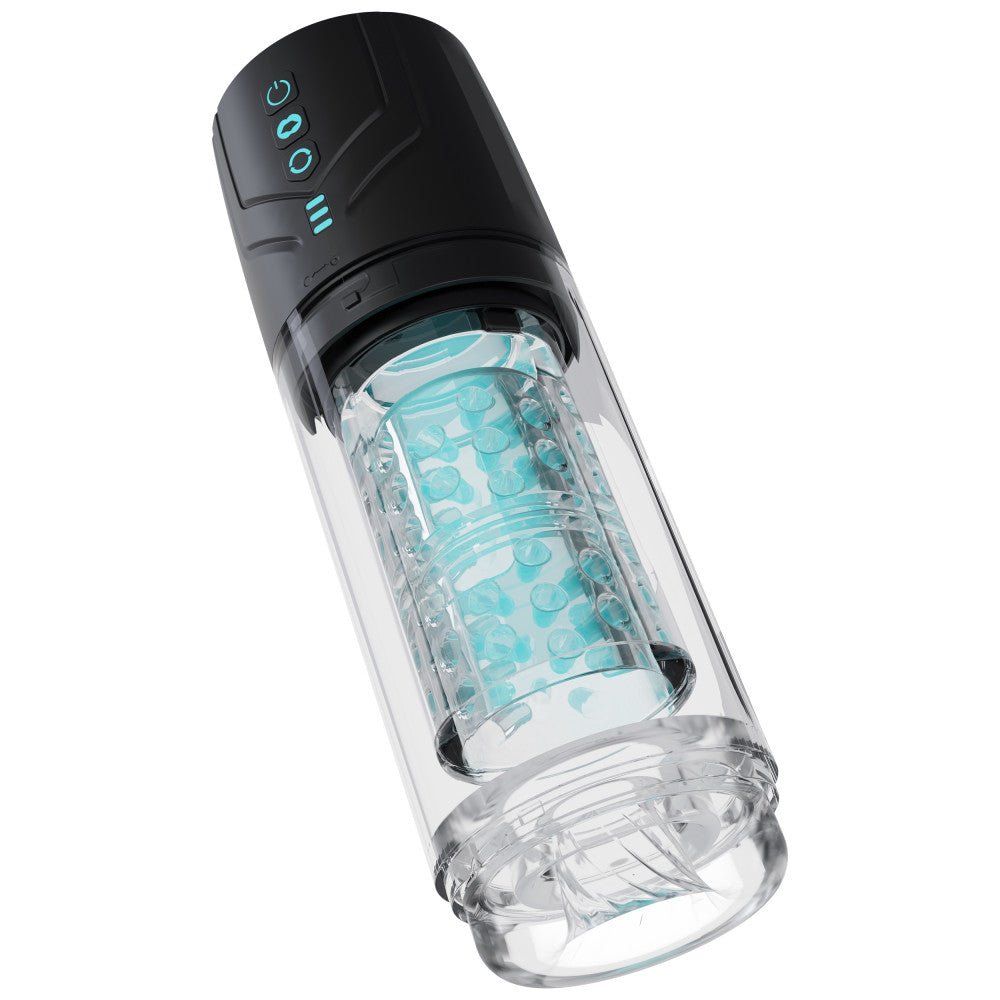 M For Men - Whirlwind Pro - Clear USB Rechargeable Rotating & Sucking Auto Stroker - MASTURBATORS