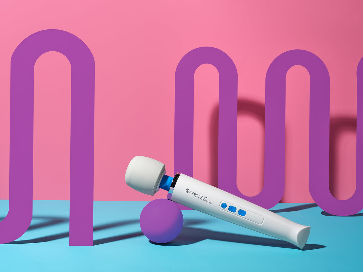 Magic White Rechargeable Massage Wand - VIBRATORS