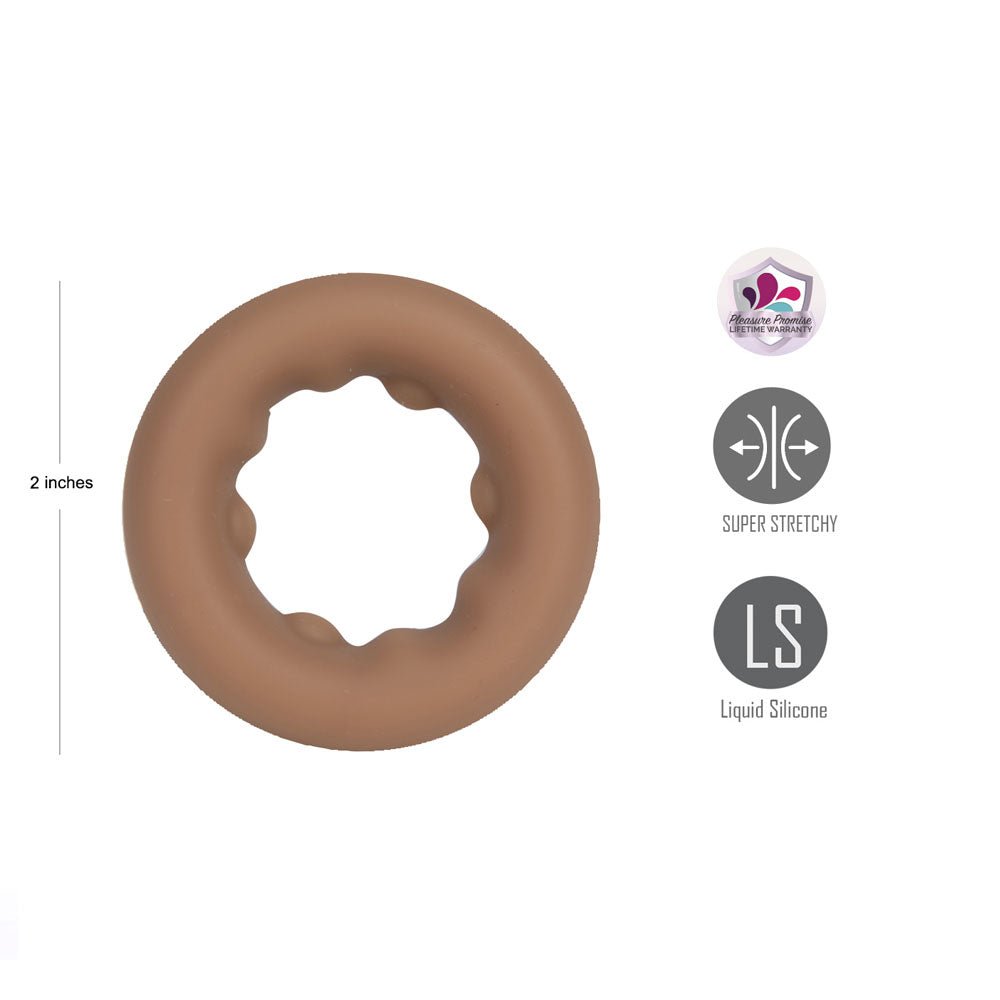 Maia Gunner Caramel Tan Brown Silicone Cock Ring For Men - COCK RINGS