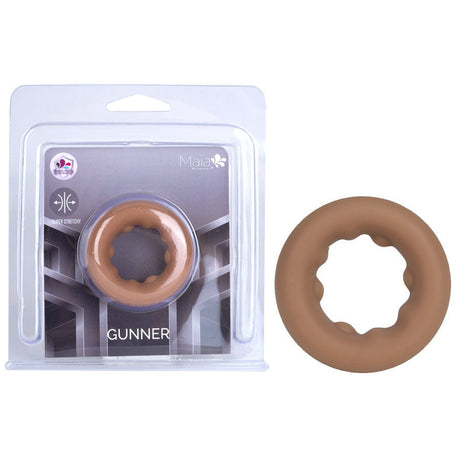Maia Gunner Caramel Tan Brown Silicone Cock Ring For Men - COCK RINGS