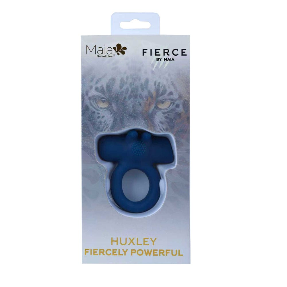 Maia Huxley USB Rechargeable Vibrating Cock Ring – Strong Blue Motor - COCK RINGS