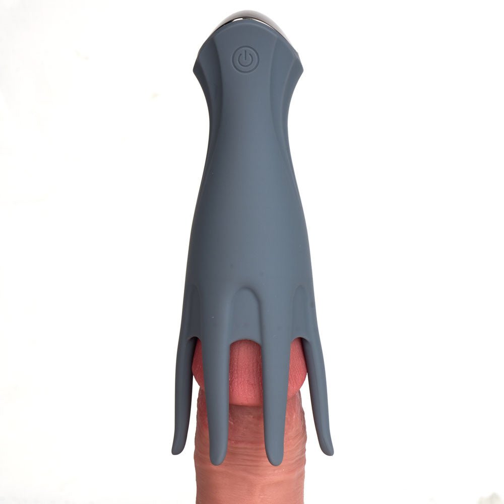 Maia LEO Penis Head Tickler Pro – USB Rechargeable Male Stimulator, Grey - MASTURBATORS