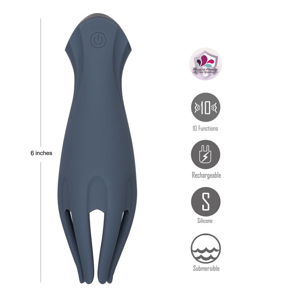 Maia LEO Penis Head Tickler Pro – USB Rechargeable Male Stimulator, Grey - MASTURBATORS