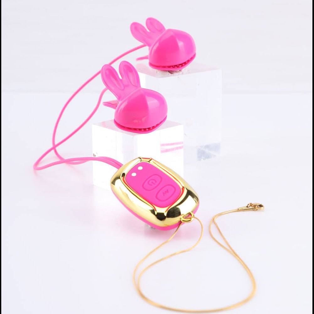 Maia MOLLI - Pink Vibrating Nipple Clamps & Necklace - BONDAGE - TOYS