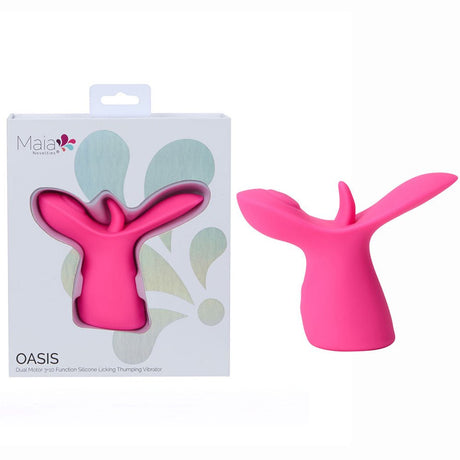 Maia OASIS - Pink Dual Motor Licking & Thumping Stimulator - STIMULATORS