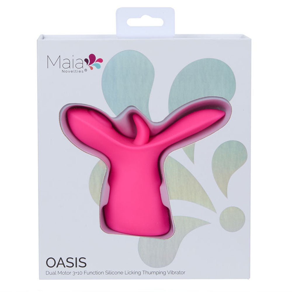 Maia OASIS - Pink Dual Motor Licking & Thumping Stimulator - STIMULATORS