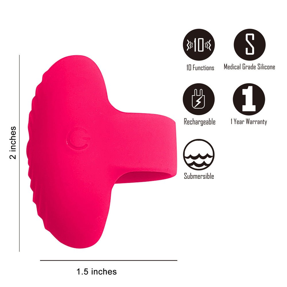 Maia RUBY - Pink USB Rechargeable Finger Stimulator - STIMULATORS