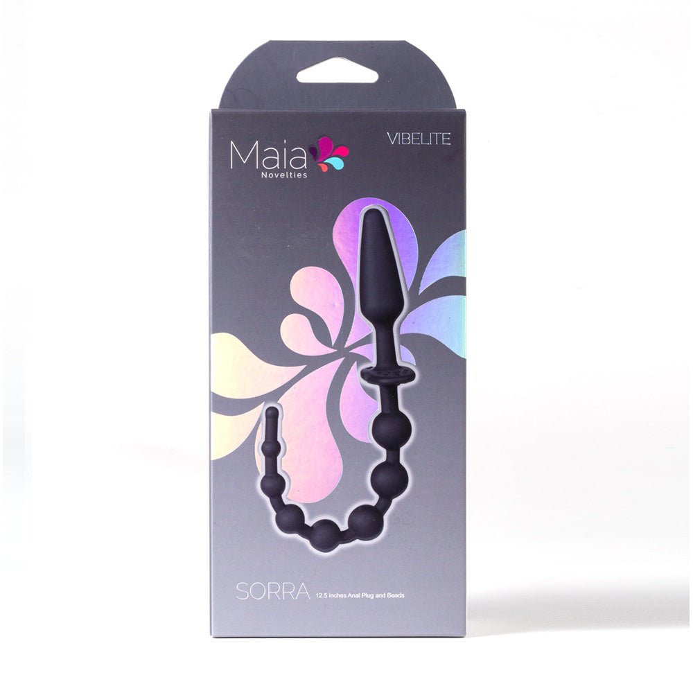 Maia SORRA - Black Anal Plug with Beads - ANAL TOYS