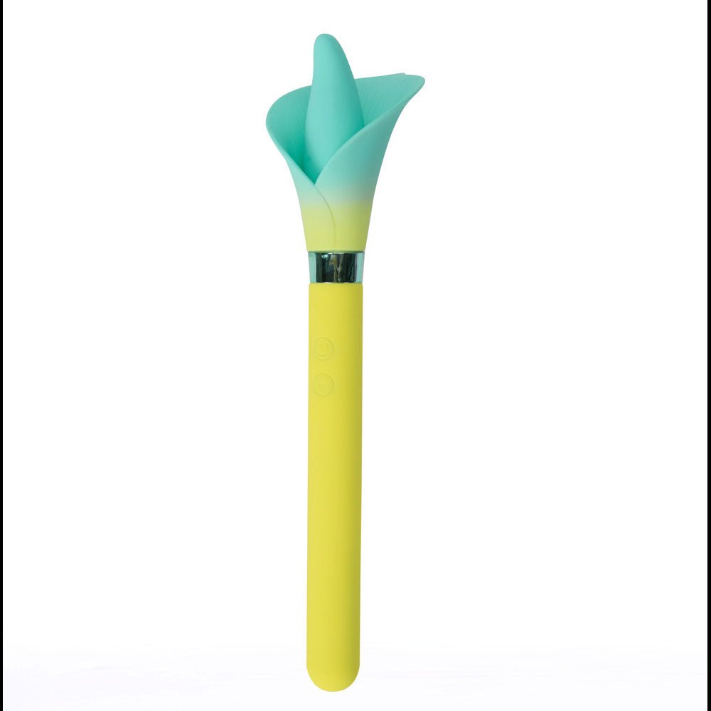Maia VALA - Yellow/Green 22.2 cm Flower Vibrator - VIBRATORS