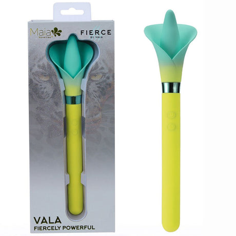Maia VALA - Yellow/Green 22.2 cm Flower Vibrator - VIBRATORS