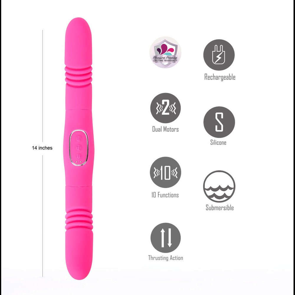 Maia ZENA - Pink Thrusting Double Ended Vibrator - VIBRATORS