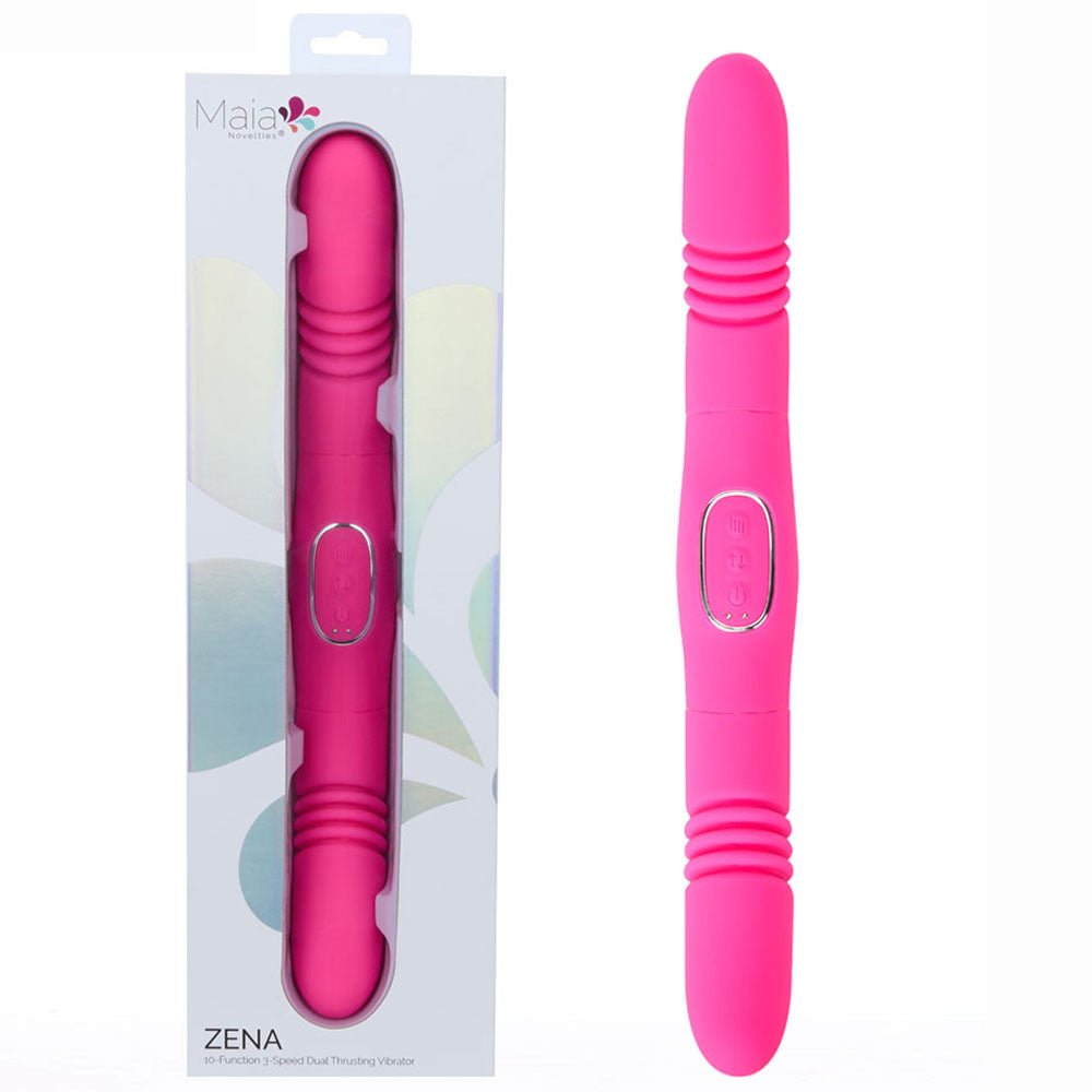 Maia ZENA - Pink Thrusting Double Ended Vibrator - VIBRATORS