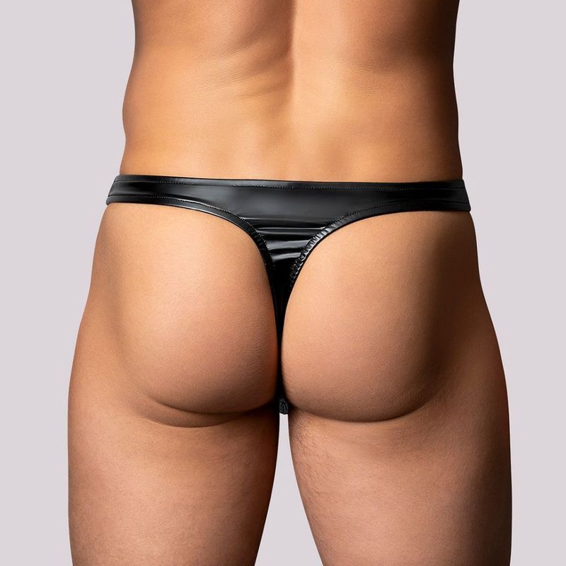 Male Power Liquid Onyx 2.0 Wet Look Thong - Lingerie