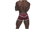 Male Power Sport Mesh Mini Short Burgundy - Lingerie