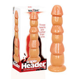 Massive Triple Header - Flesh 3 Dick Head Dildo - Naughty by Nature Adult Store
