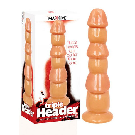 Massive Triple Header - Flesh 3 Dick Head Dildo - Naughty by Nature Adult Store