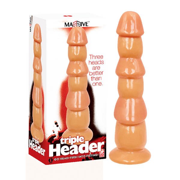 Massive Triple Header - Flesh 3 Dick Head Dildo - Naughty by Nature Adult Store
