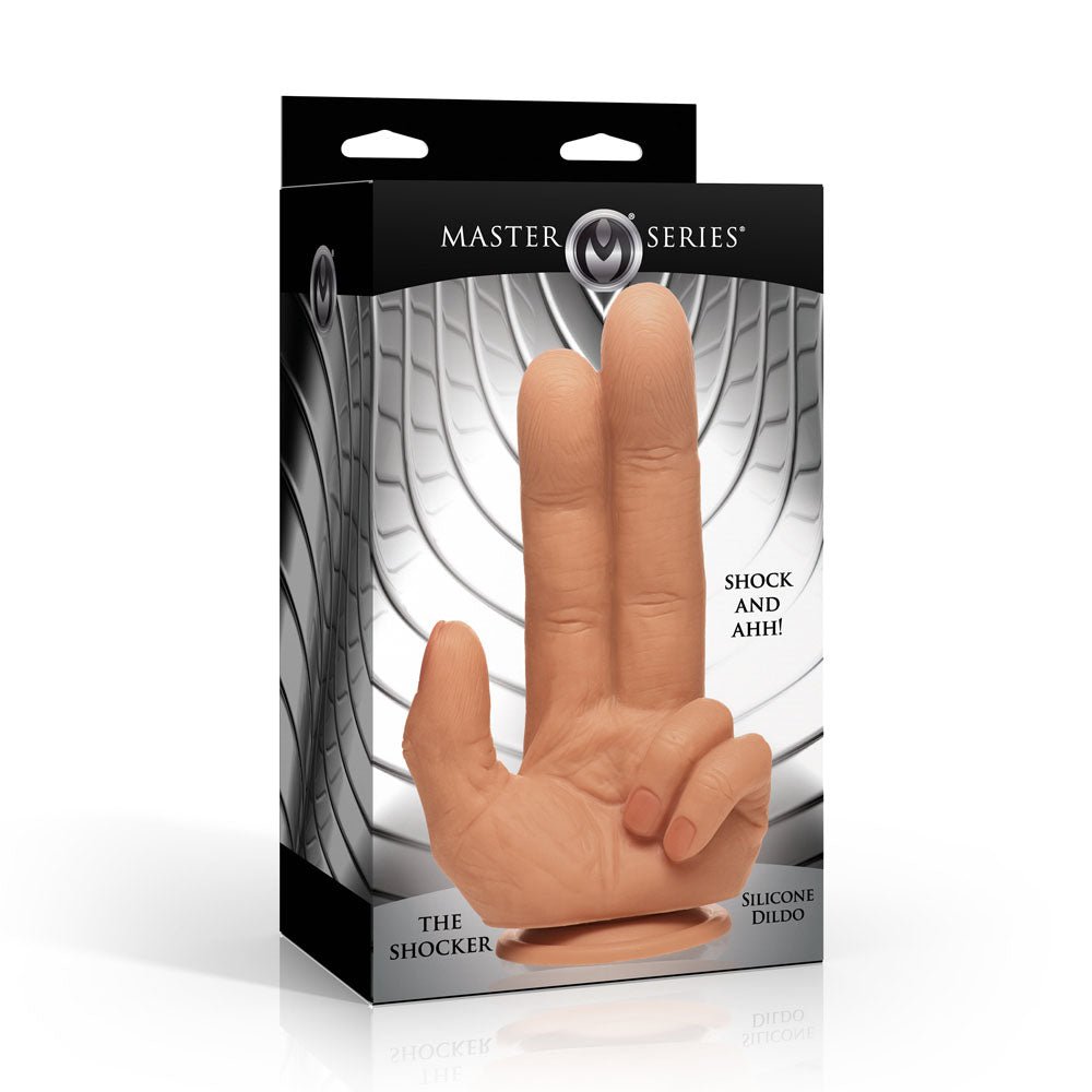 Master Series The Shocker Flesh 20 cm Finger Dildo - DONGS