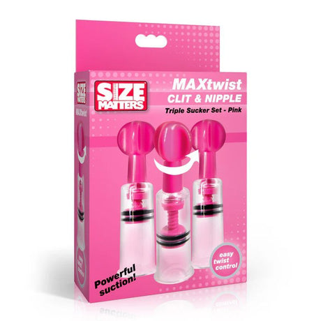 MAXtwist Clit Nipple Sucker Set 3 Pc Pink - Adult Toys
