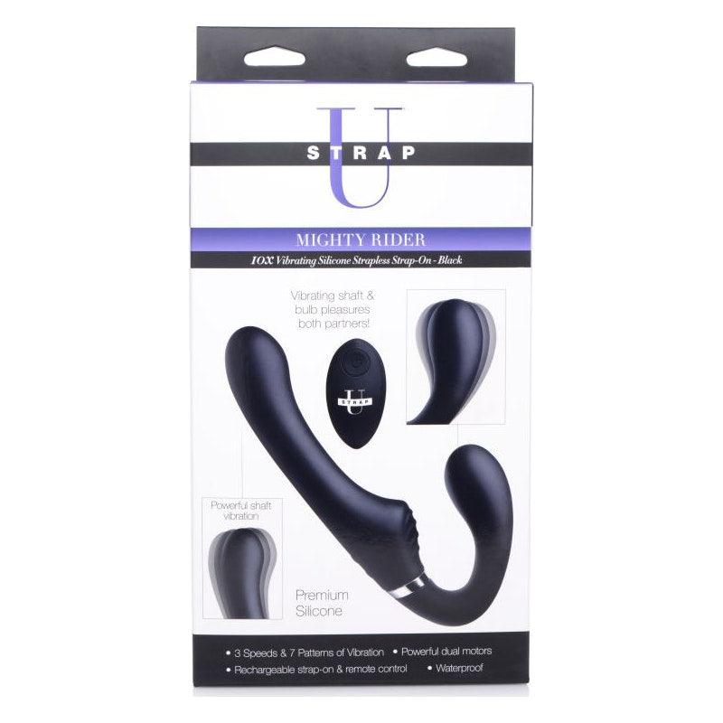 Mighty Rider 10X Strapless Strap - On Black w Remote - Adult Toys