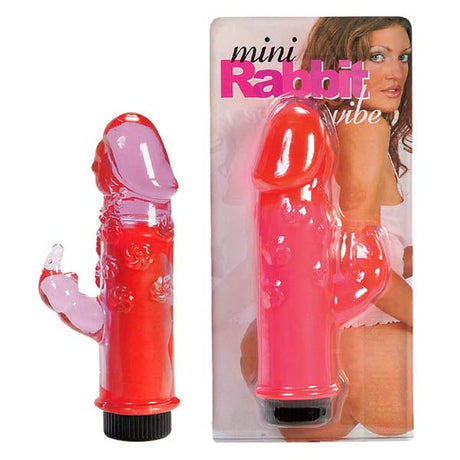 Mini Rabbit Vibe - Hot Pink 12.7 cm (5'') Vibrator with Rabbit Clit Stimulator - VIBRATORS - RABBIT