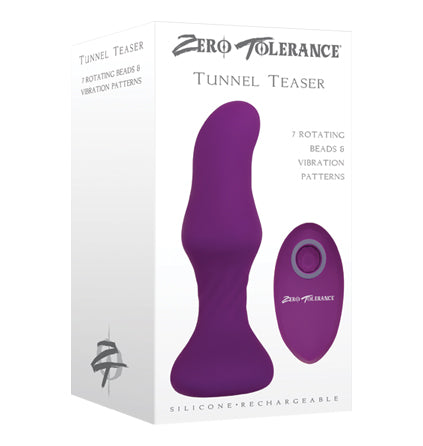 Zero Tolerance Tunnel Teaser - Purple 13.9 cm USB Rechargeable Butt Plug with Wireless Remote - Naughty by Nature Adult Store