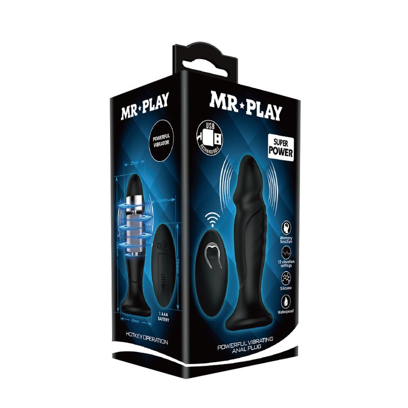 MR PLAY Powerful Vibrating Anal Plug with Remote 2.4cm - Naughty by Nature Adult Store