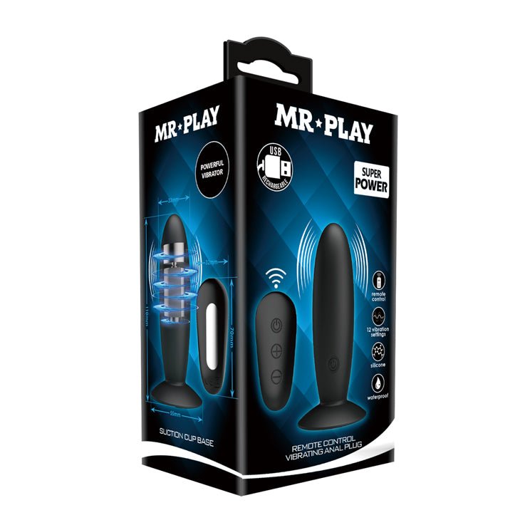 MR PLAY Remote Control Vibrating Anal Plug with Wireless Remote - Naughty by Nature Adult Store