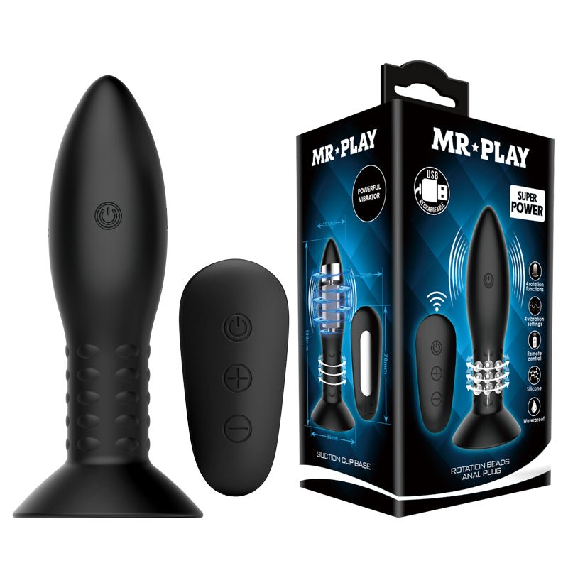 MR PLAY Rotation Beads Anal Plug - Beaded with Wireless Remote - Naughty by Nature Adult Store