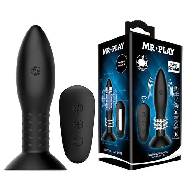 MR PLAY Rotation Beads Anal Plug - Beaded with Wireless Remote - Naughty by Nature Adult Store