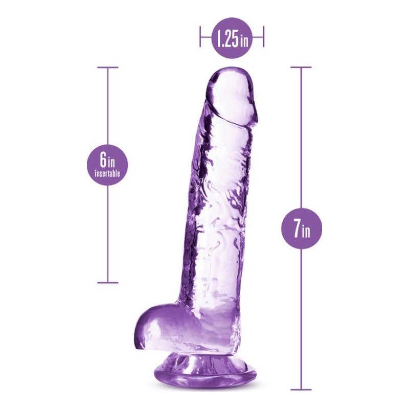 Naturally Yours 7" Crystaline Dildo Amethyst - Adult Toys